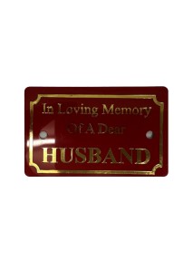 Red In Loving Memory Husband Plaque