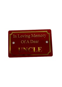 Red In Loving Memory Uncle Plaque