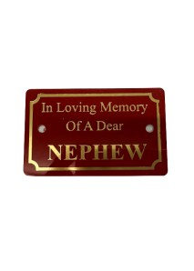 Red In Loving Memory Nephew Plaque