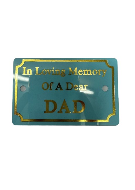 Blue In Loving Memory Dad Plaque