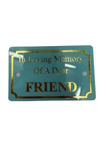 Blue In Loving Memory Friend Plaque