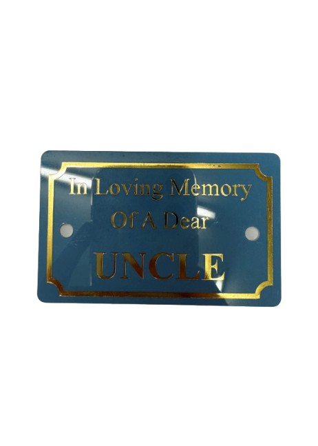 Blue In Loving Memory Uncle Plaque