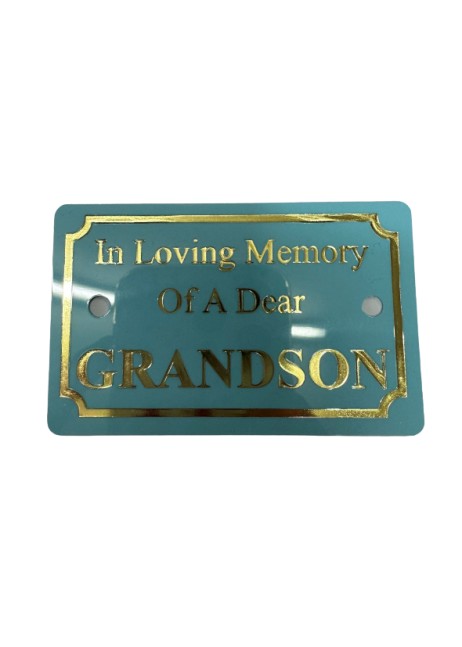 Blue In Loving Memory Grandson Plaque